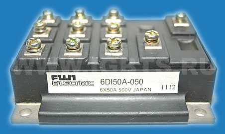 Fuji Transistor Module 50A 500V Darlington Three-Phase BridgeIsolated Case (Y/N)=YesCircuits Per Package=1V(BR)CEO (V)=600V(BR)CBO (V)=600I(C) Abs.(A) Collector Current=50h(FE) Min. Static Current Gain=750@I(C) (A) (Test Condition)=50@VCE (test)=5.0t(r) M